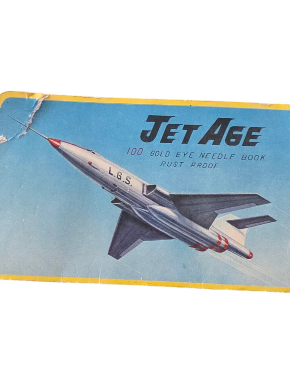 Vintage Jet Age Almost Full Pack of Gold Eye Needle Book, Rust Proof